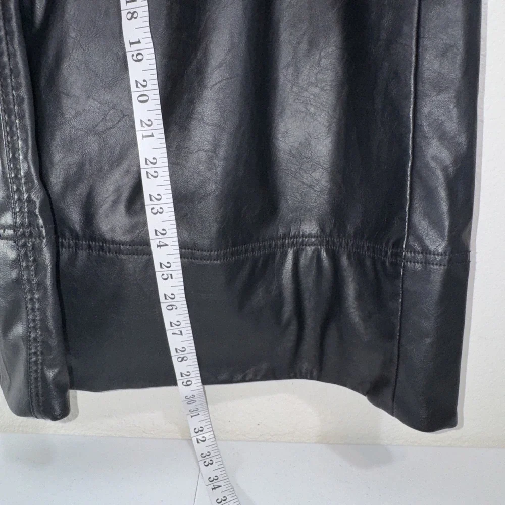 We The Free Vegan Afton Trouser Size 14 Black Faux Leather Wide Leg Jeans Goth